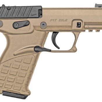 Kel-Tec P17BTAN P17  Compact Frame 22 LR 16+1 3.80" Black Steel Threaded Barrel, Tan Serrated Slide, Tan w/Black Controls Polymer Frame w/Picatinny Rail, Textured Grip, Ambidextrous