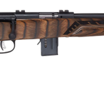 Savage Arms 96637 93R17 Minimalist Full Size 17 HMR 10+1 18" Matte Black Threaded Carbon Steel Sporter Barrel, Matte Black Carbon Steel Receiver, Boyd's Minimalist Natural Brown Laminate Stock, Right