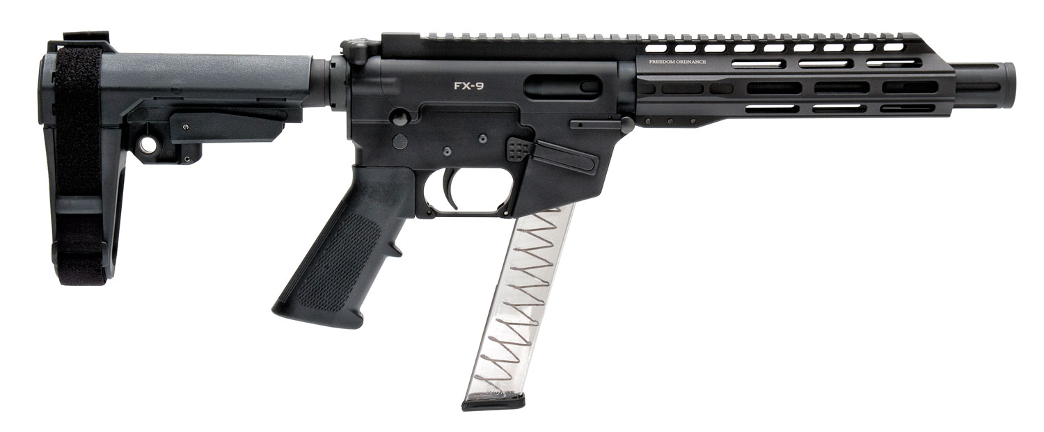 Freedom Ordnance FX-9P8S FX-9 9mm Luger 8" 31+1 Black Anodized Black Polymer SBA3 Pistol Brace 2 Freedom Ordnance FX-9P8S FX-9 9mm Luger 8" 31+1 Black Anodized Black Polymer SBA3 Pistol Brace