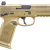 FN 66100223 FNX Tactical 45 ACP 10+1 4.50" Black Steel Barrel, Flat Dark Earth Optic Cut/Serrated Steel Slide & Polymer Frame w/Picatinny Rail, FDE Interchangeable Backstrap Grip, Ambidextrous 2 120974 1