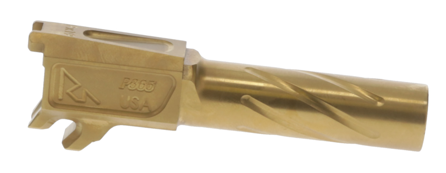 Rival Arms RA20P001E Precision Match Grade 9mm Luger 3.10" Fluted Gold PVD Steel, Fits Sig P365 3 Rival Arms RA20P001E Precision Match Grade 9mm Luger 3.10" Fluted Gold PVD Steel, Fits Sig P365