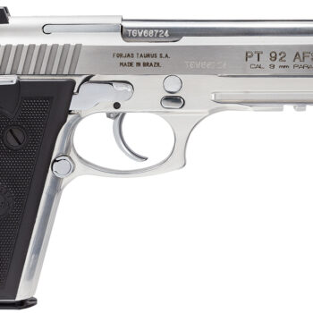 Taurus 1-920159-17 92  Serrated Frame 9mm Luger 17+1 5" Matte Stainless Steel Barrel, Matte Stainless Steel Serrated Slide, Stainless Aluminum Frame w/Picatinny Rail, Black Polymer Grip, Right Hand