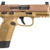 FN 66101006 502 Tactical 22 LR 10+1/15+1, 4.60" Black Steel Threaded Barrel, Flat Dark Earth Optic Ready/Serrated Slide & Polymer Frame w/Picatinny Rail, FDE Textured Polymer Grip, Ambidextrous 2 139622 1