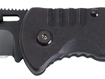 S.O.G SOG-FF11-CP Salute  3.62" Folding Clip Point Plain Black Hardcased 8Cr13MoV SS Blade Black G10 Handle Includes Belt Clip