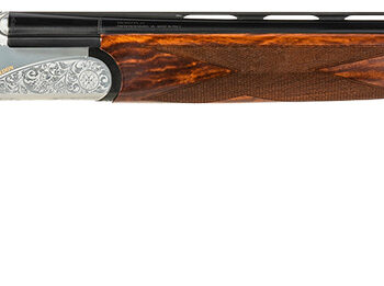 Fausti Usa, Inc 15103 Caledon  12 Gauge 3" 2rd 26" Blued Barrel, Engraved Stainless Rec, Wood Laser Grain Stock, Metallic Bead Sight
