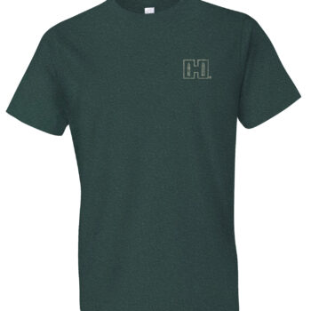 Hornady Gear 31793 Double Rocker  Olive Heather, Cotton/Polyester/Rayon, Short Sleeve Semi-Fitted, Large