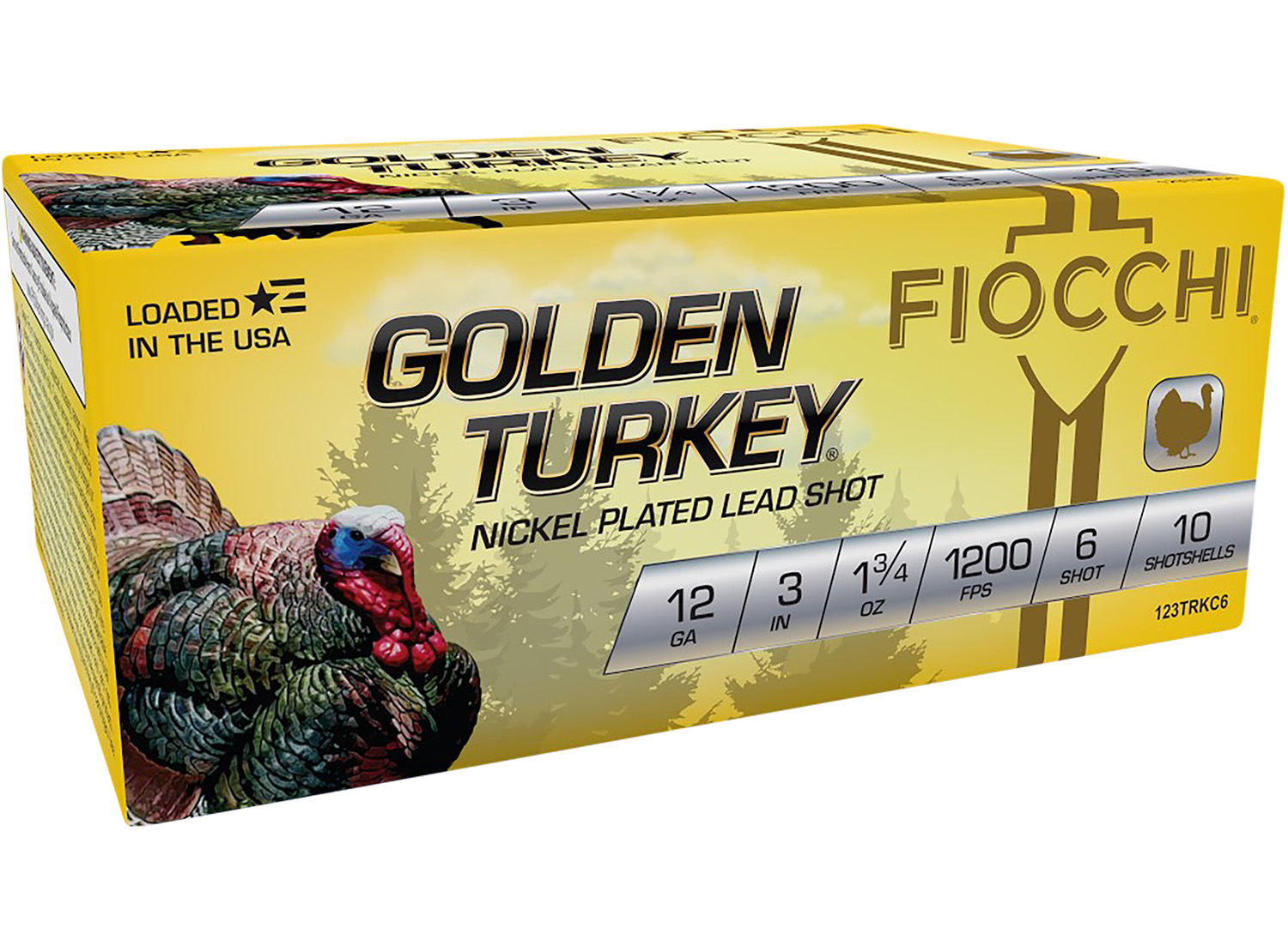 Fiocchi 123TRKC6 Golden Turkey 12Gauge 3" 1 3/4oz 6Shot 10 Per Box/10 Case 3 Fiocchi 123TRKC6 Golden Turkey 12Gauge 3" 1 3/4oz 6Shot 10 Per Box/10 Case