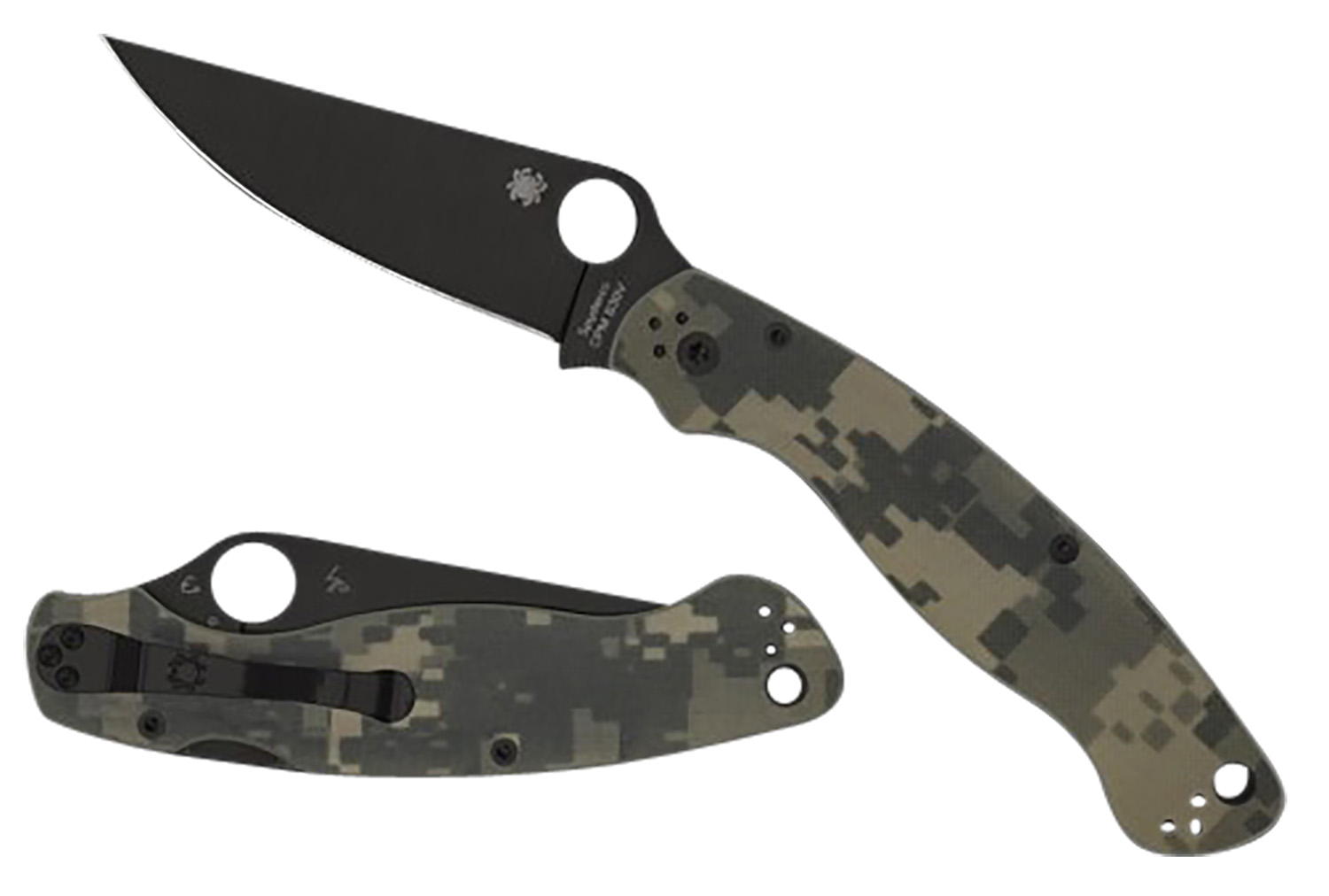 Spyderco C36GPCMOBK2 Military 2 4" Folding Plain Black DLC CPM S30V SS Blade/ Digital Camo G10 Handle Includes Pocket Clip 3 Spyderco C36GPCMOBK2 Military 2 4" Folding Plain Black DLC CPM S30V SS Blade/ Digital Camo G10 Handle Includes Pocket Clip