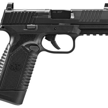 FN 66101387 545 MRD Full Size Frame 45 ACP 15+1, 4.10" Black Target Crown Steel Barrel, Black PVD Optic Cut/Serrated Steel Slide & Polymer Frame w/Picatinny Rail,  Ambidextrous