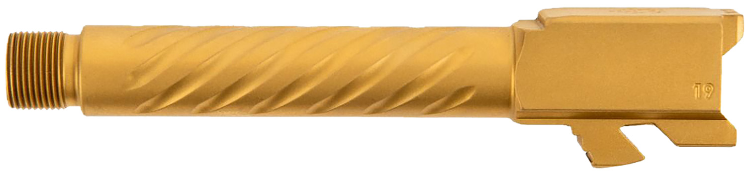 Ballistic Advantage BAPSG195T3G Premium Series 9mm Luger Fits Glock 19 Gen 3-5 Spiral Fluted Threaded Gold PVD Stainless Steel 2 Ballistic Advantage BAPSG195T3G Premium Series 9mm Luger Fits Glock 19 Gen 3-5 Spiral Fluted Threaded Gold PVD Stainless Steel