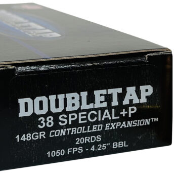 DoubleTap Ammunition 38SP148CE   38Special 148gr Controlled Expansion JHP 20 Per Box/50 Case