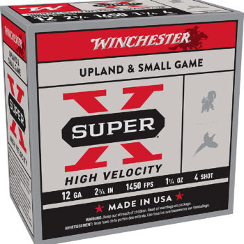 Winchester Ammo X12HV4 Super X High Velocity 12Gauge 2.75" 1 1/4oz 4Shot 25 Per Box/10 Case