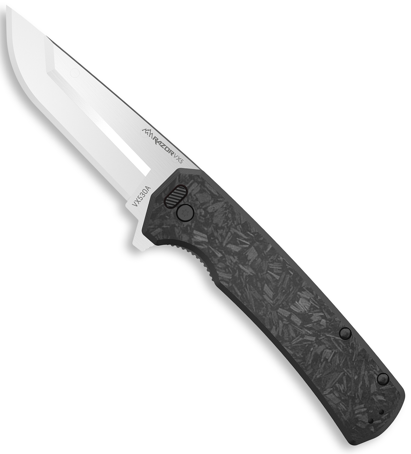 Outdoor Edge VX530A Razor VX5 EDC 3" Folding Plain Satin 420J2 SS Blade, Black Carbon Fiber/G10 Handle 3 Outdoor Edge VX530A Razor VX5 EDC 3" Folding Plain Satin 420J2 SS Blade, Black Carbon Fiber/G10 Handle