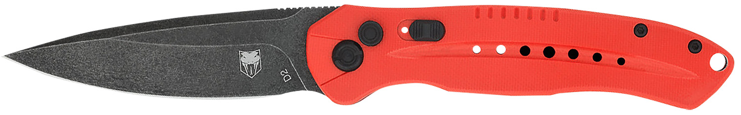 CobraTec Knives REDDIABLOAUTO Diablo 3.50" Folding Black Stonewashed D2 Steel Blade, 4.75" Red Textured G10 Scales Handle 3 CobraTec Knives REDDIABLOAUTO Diablo 3.50" Folding Black Stonewashed D2 Steel Blade, 4.75" Red Textured G10 Scales Handle