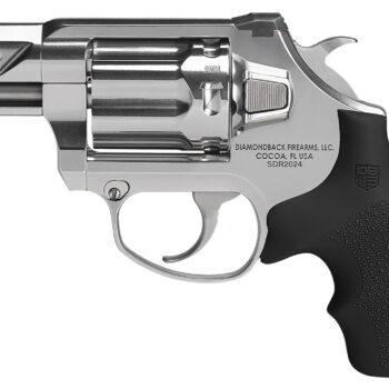 Diamondback DB0700P701 SDR  Small 9mm Luger +P 6 Shot 2" Polished Stainless Steel Barrel & Frame, Stainless Steel Cylinder, Black Hogue Rubber Grip, Exposed Hammer