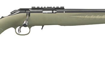 Ruger 8336 American Rimfire Sports South Exclusive Full Size 17 HMR 9+1 18" Satin Blued Steel Threaded Barrel & Alloy Steel Receiver w/Scope Rail, Green Fixed Synthetic Stock, Right Hand
