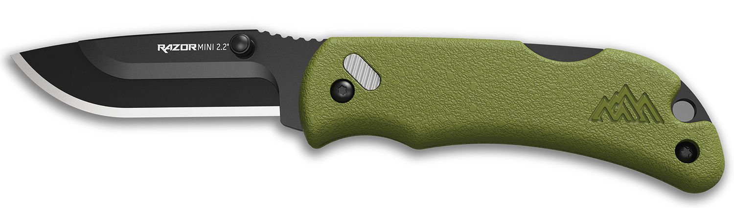Outdoor Edge RMG222C RazorMini 2.20" Folding Plain 420J2 SS Blade OD Green ABS Polymer Handle 3 Outdoor Edge RMG222C RazorMini 2.20" Folding Plain 420J2 SS Blade OD Green ABS Polymer Handle