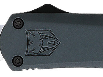 CobraTec Knives MGYFS3DNS FS-3  Medium 3" OTF Drop Point Plain D2 Steel Blade, 4.50" Gray Aluminum Alloy Handle