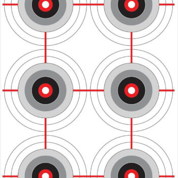 Birchwood Casey BC-37037 EZE-Scorer  Bullseye Hanging Paper 23" x 35" Black/Gray/Red 5 Pack
