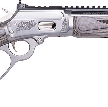 Cnc Firearms CNCMAR44 Marlin 1894 Wild Boar 44 Mag 8+1 16" Polished Threaded Barrel, Polished Engraved w/Wild Boar Stainless Steel Receiver w/Picatinny Rail Receiver, Gray Fixed Laminate Stock