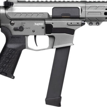 CMMG 99A520FTNG Banshee FE MkGs 9mm Luger 33+1 8" Black Nitride Threaded Barrel, M-LOK Handguard, Tungsten Cerakote Aluminum Receiver w/Picatinny Rail, Black Polymer CMMG RipBrace, CMMG Zeroed Grip
