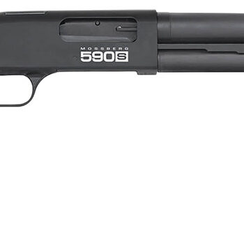 Mossberg 51609 590S  12 Gauge Pump 3" 10+1 18.50" Matte Blued Heavy Walled Barrel, Drilled & Tapped Black Receiver, Fixed Black Synthetic Stock