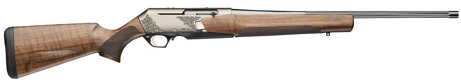 Browning 039009211 BAR MK4 Medallion 243 Win 4+1 22" Polished Blued Fluted Barrel, Satin Nickel Engraved Aluminum Alloy Drilled & Tapped Receiver, Grade III Turkish Walnut Adj Shim Stock 3 Browning 039009211 BAR MK4 Medallion 243 Win 4+1 22" Polished Blued Fluted Barrel, Satin Nickel Engraved Aluminum Alloy Drilled & Tapped Receiver, Grade III Turkish Walnut Adj Shim Stock