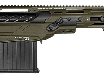 Cadex Inc CDX50DUAL50206BR20I2J5 CDX-50 Tremor 50 BMG 5+1 20.60" Black DLC Match Grade Threaded Barrel, Black DLC Aluminum Receiver w/Picatinny Rail, Adjustable Folding OD Green Stock, Black Polymer G