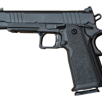 Tisas Arms 12500017 1911 Duty DS 9mm Luger 17+1 5" Black Cerakote Carbon Steel Serrated Slide, Black Cerakote Carbon Steel Frame w/Accessory Rail & Beavertail, Polymer Grip