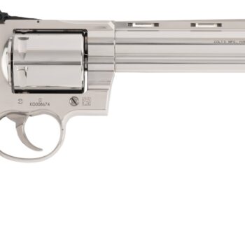 Colt Mfg KODIAKSP8RTS Kodiak  44 Mag 6 Shot 8" Stainless Ported Vent Rib Barrel, Stainless Unfluted Cylinder & Stainless Steel Frame, Black Rubber Grip, Exposed Hammer