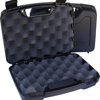 MTM Case-Gard SS-2500 Single Handgun Case  Black Polypropylene Holds Handgun w/ 4" Barrel or Less
