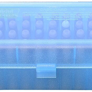 MTM Case-Gard RSLD5024 Ammo Box Flip-Top Multi Caliber Clear Blue Polypropylene 50rd