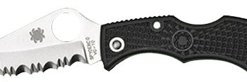 Spyderco LBKS3 Ladybug 3  1.94" Folding Modified Clip Point Serrated VG-10 SS Blade Black FRN Handle