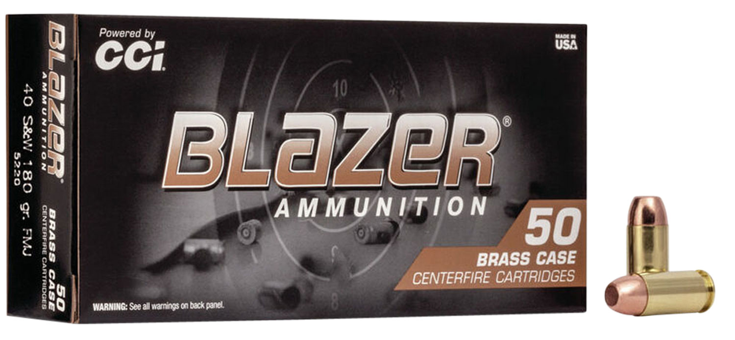 CCI 5220 Blazer Brass Handgun 40S&W 180gr Full Metal Jacket 50 Per Box/20 Case 3 CCI 5220 Blazer Brass Handgun 40S&W 180gr Full Metal Jacket 50 Per Box/20 Case