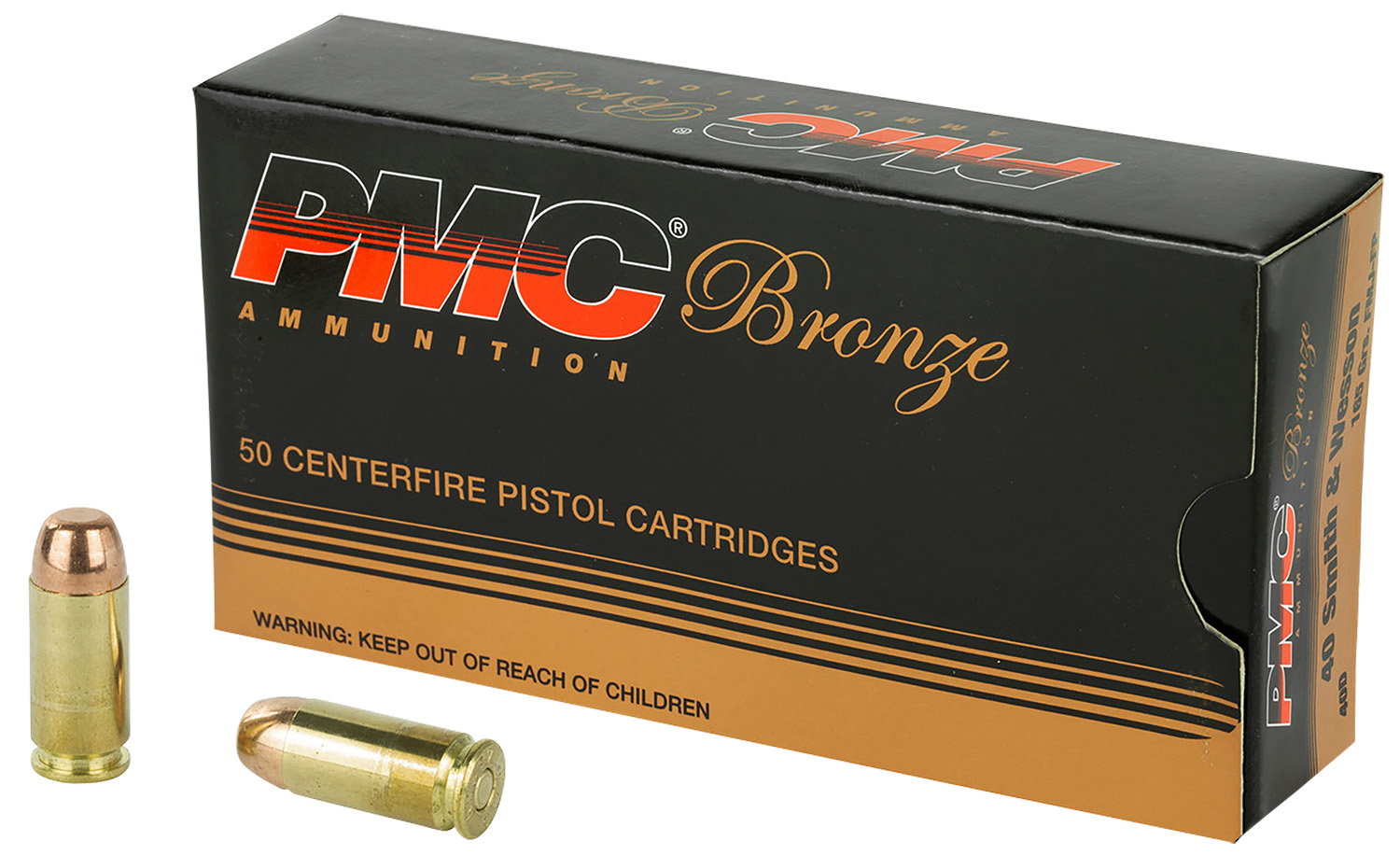 PMC 40D Bronze 40S&W 165gr Full Metal Jacket 50 Per Box/20 Case 3 PMC 40D Bronze 40S&W 165gr Full Metal Jacket 50 Per Box/20 Case