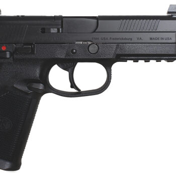 FN 66966 FNX Tactical 45 ACP 15+1 5.30" Steel Threaded Barrel Black Optic Ready/Serrated Slide Matte Black Polymer Frame w/Picatinny Rail Black Textured w/Interchangeable Backstrap Grips Right Hand