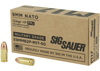 SIG AMMO 9MM M17 124GR +P FMJ 50/100