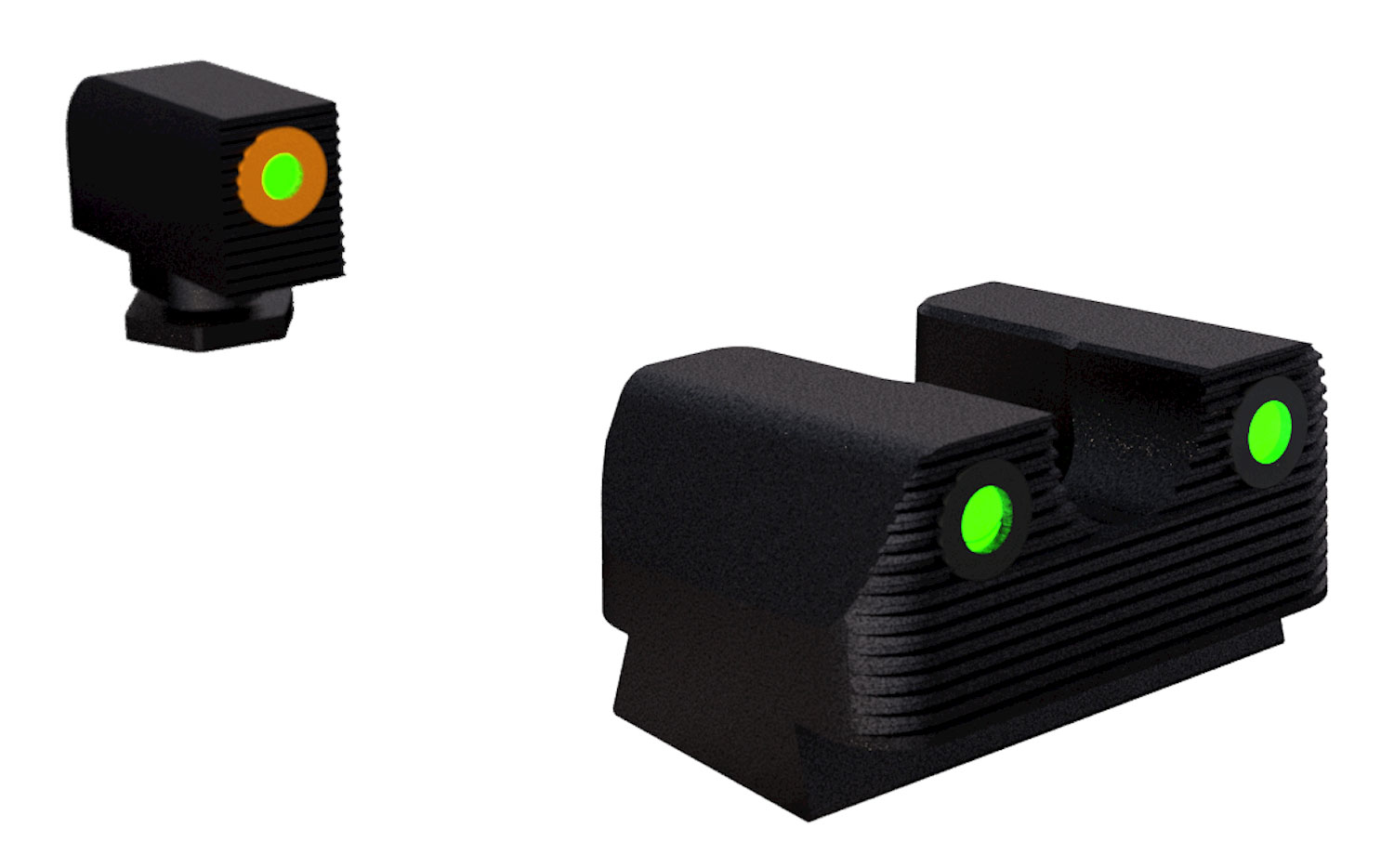 Rival Arms RA1A231G Night Sights for G17/G19 Green Tritium Orange Outline Front Sight-Green Tritium Black Outline Rear Sight 3 Rival Arms RA1A231G Night Sights for G17/G19 Green Tritium Orange Outline Front Sight-Green Tritium Black Outline Rear Sight