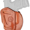 1791 Gunleather 3WH3CBRA 3-Way IWB/OWB Size 03 Classic Brown Leather Belt Loop Compatible w/ Glock 26 Compatible w/ Ruger LC9 Compatible w/ S&W M&P Shield Ambidextrous Hand 1 112331 1