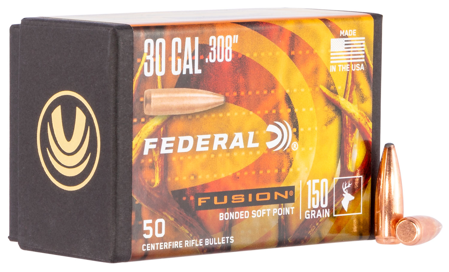 Federal FB308F1 Fusion Component 30 Cal .308 150 gr Fusion Soft Point 50 Per Box/ 4 Case 3 Federal FB308F1 Fusion Component 30 Cal .308 150 gr Fusion Soft Point 50 Per Box/ 4 Case