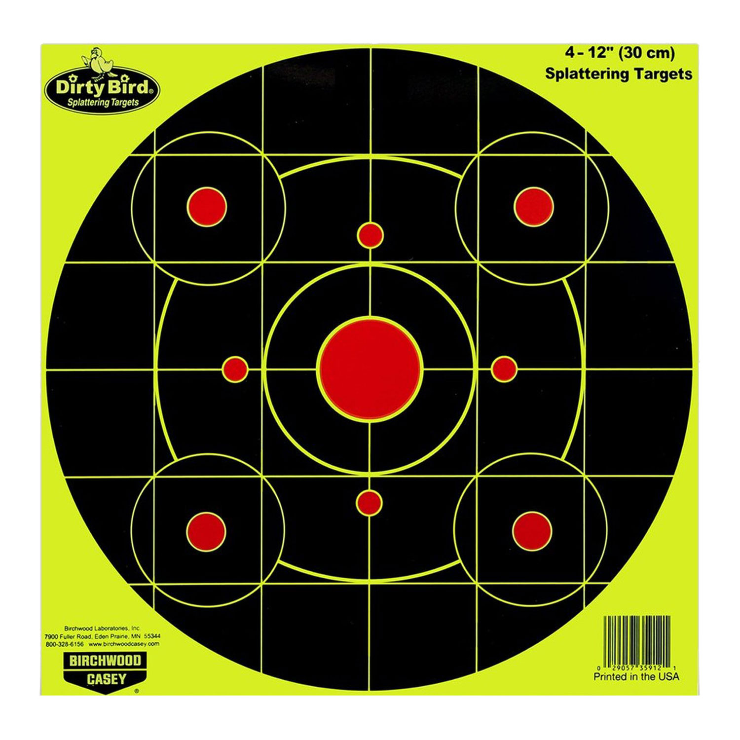 Birchwood Casey 35912 Dirty Bird Sight-In Circle Paper Hanging Pistol/Rifle 12" Black/Red 4 Per Pkg 2 Birchwood Casey 35912 Dirty Bird Sight-In Circle Paper Hanging Pistol/Rifle 12" Black/Red 4 Per Pkg