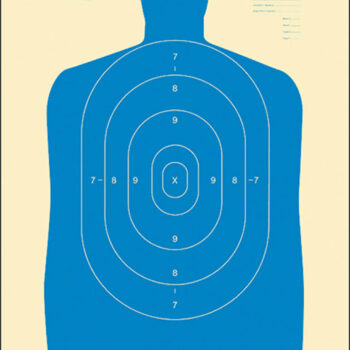Action Target B27SBLUE100 Qualification Standard Silhouette Paper Hanging 24" x 45" Blue/White 100 Per Box