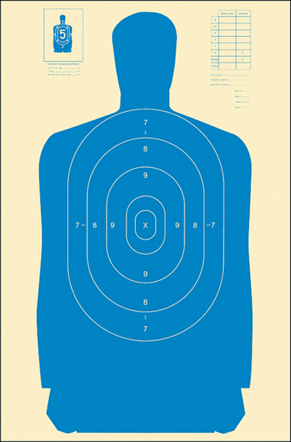 Action Target B27SBLUE100 Qualification Standard Silhouette Paper Hanging 24" x 45" Blue/White 100 Per Box 3 Action Target B27SBLUE100 Qualification Standard Silhouette Paper Hanging 24" x 45" Blue/White 100 Per Box