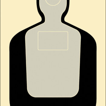 Action Target TQ19100 Qualification Standard Silhouette Paper Hanging 24" x 45" Black/Gray/White 100 Per Box