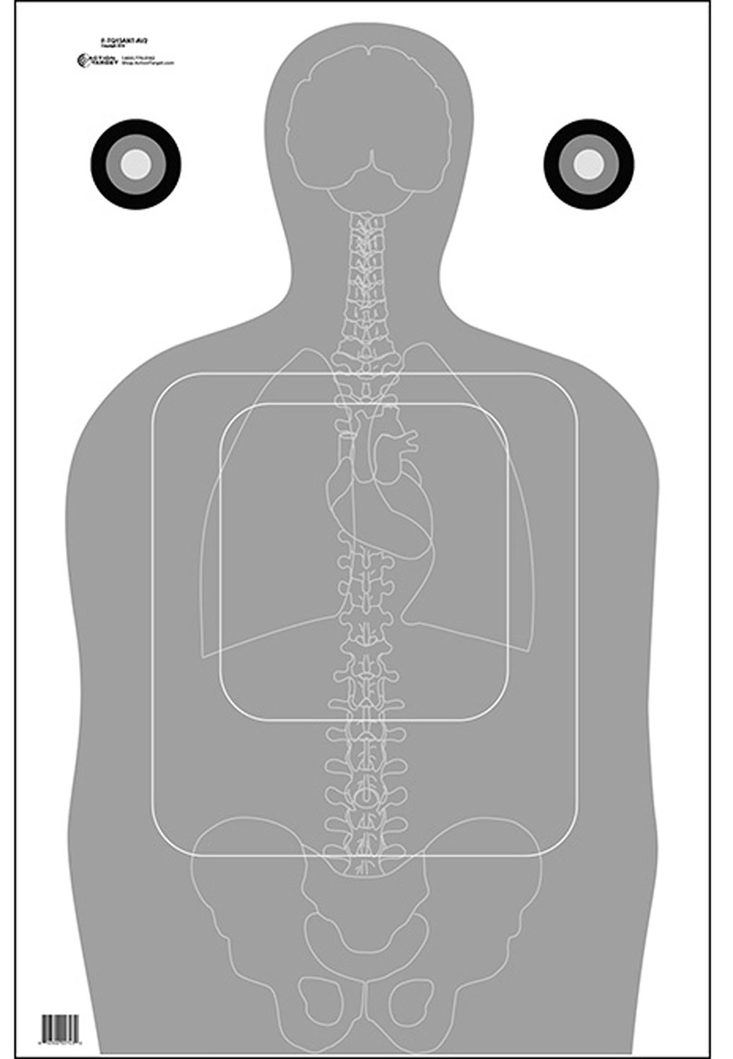 Action Target FTQ15ANTAV2100 Qualification Silhouette/Vitals Paper 23" x 35" Gray/White 100 Per Box 3 Action Target FTQ15ANTAV2100 Qualification Silhouette/Vitals Paper 23" x 35" Gray/White 100 Per Box