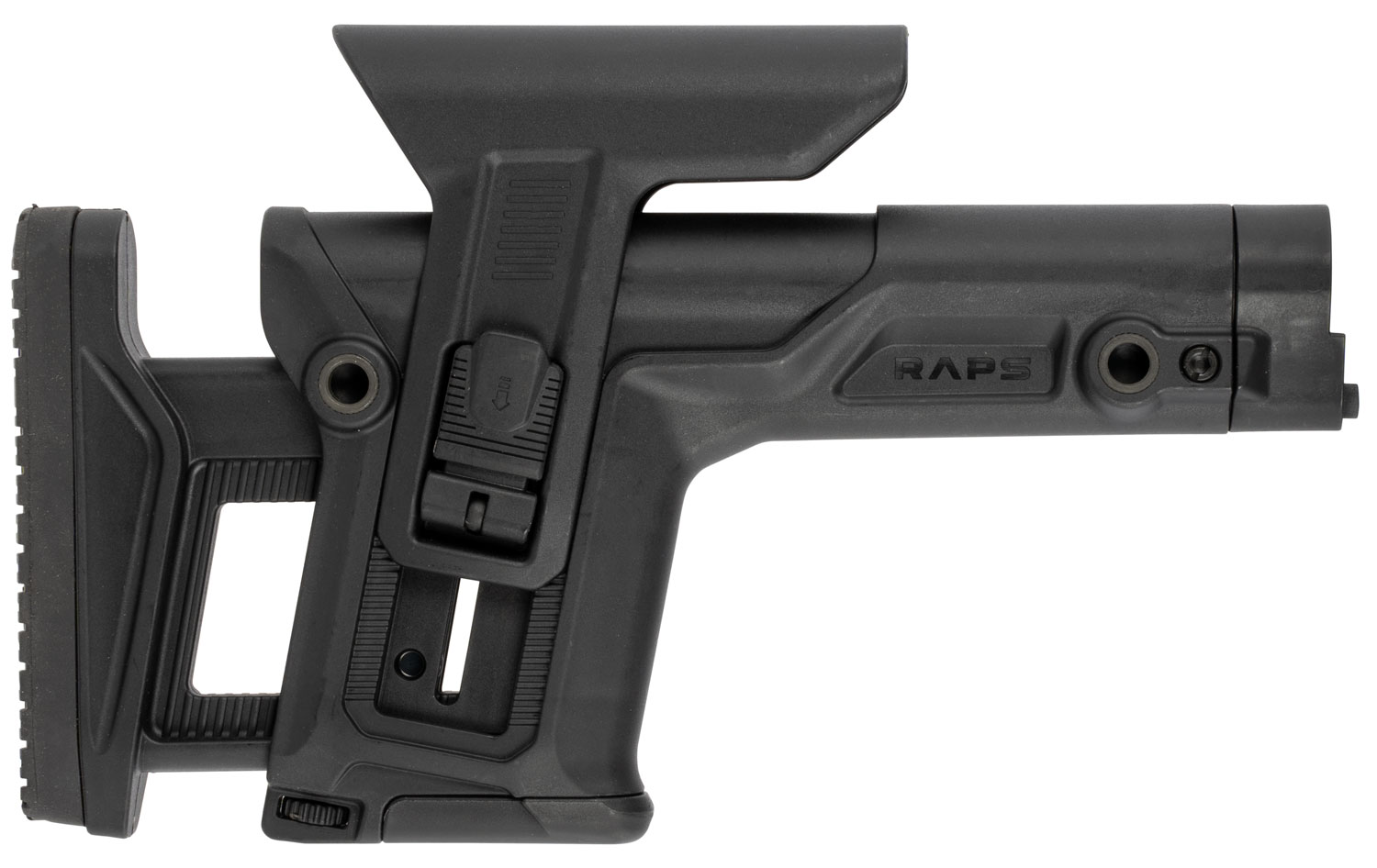 FAB Defense FXRAPS RAPS Rapid Adjustment Precision Stock Integrated Cheek-Rest & Adjustable LOP Ambidextrous 1Latch System Black Polymer 3 FAB Defense FXRAPS RAPS Rapid Adjustment Precision Stock Integrated Cheek-Rest & Adjustable LOP Ambidextrous 1Latch System Black Polymer