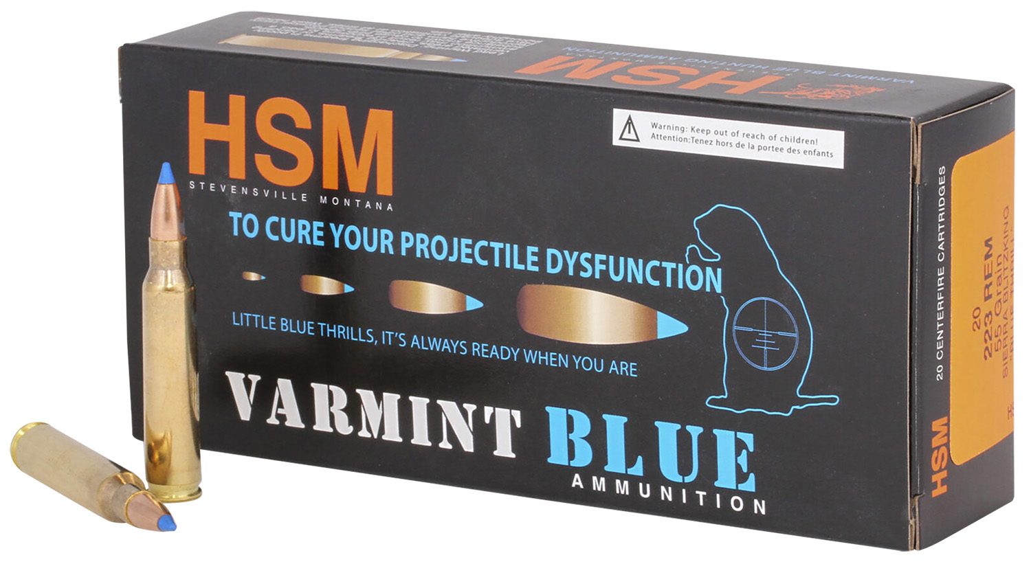 HSM 22354N Varmint 223 Rem 54gr Sierra BlitzKing 20 Per Box/ 25 Case 3 HSM 22354N Varmint 223 Rem 54gr Sierra BlitzKing 20 Per Box/ 25 Case