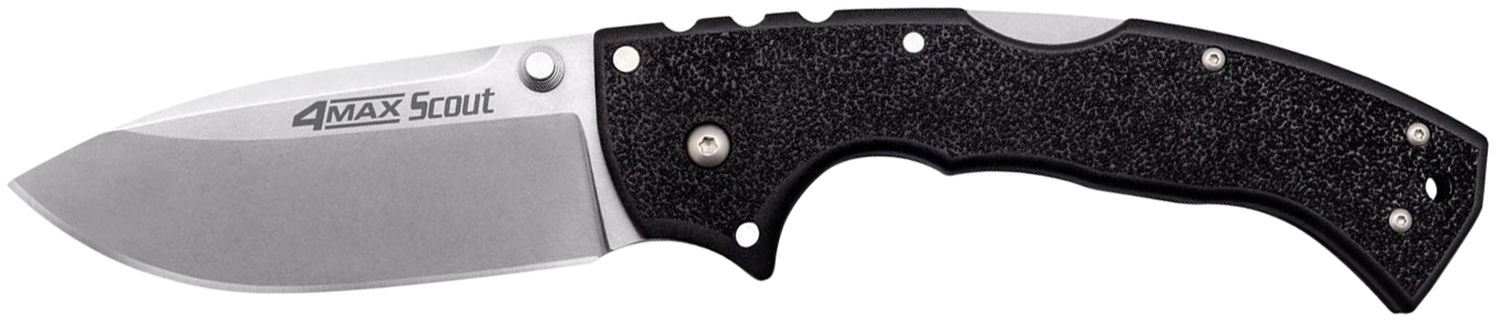 Cold Steel CS62RQ 4-Max Scout 4" Folding Plain Stone Washed Japanese AUS-10A SS Blade/ Black Griv-Ex Handle Includes Pocket Clip 3 Cold Steel CS62RQ 4-Max Scout 4" Folding Plain Stone Washed Japanese AUS-10A SS Blade/ Black Griv-Ex Handle Includes Pocket Clip
