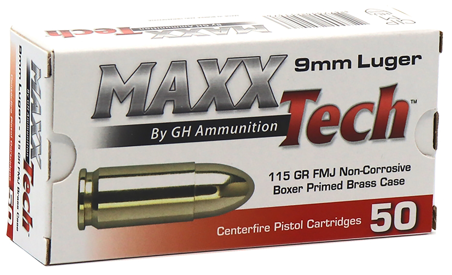 MaxxTech PTGB9MMB Brass Pistol 9mmLuger 115gr Full Metal Jacket 50 Per Box/10 Case 3 MaxxTech PTGB9MMB Brass Pistol 9mmLuger 115gr Full Metal Jacket 50 Per Box/10 Case