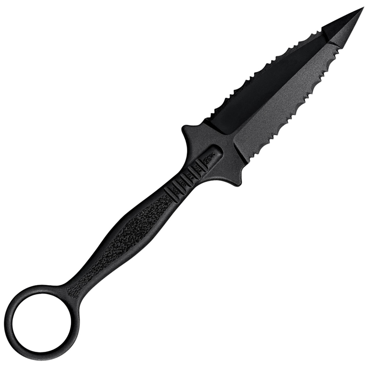 Cold Steel CS92FR FGX Ring Dagger 3.50" Fixed Serrated Dagger Black Griv-Ex Blade/Black w/Molded Ring Griv-Ex Handle 3 Cold Steel CS92FR FGX Ring Dagger 3.50" Fixed Serrated Dagger Black Griv-Ex Blade/Black w/Molded Ring Griv-Ex Handle